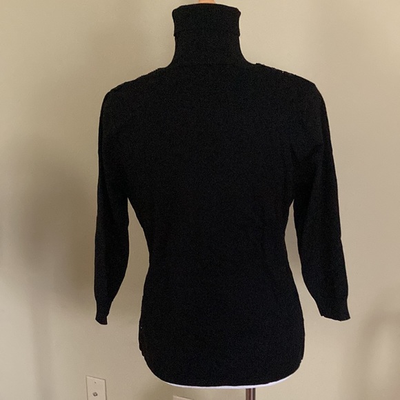 Beautiful Black Sequin Turtleneck Sweater - Picture 3 of 10